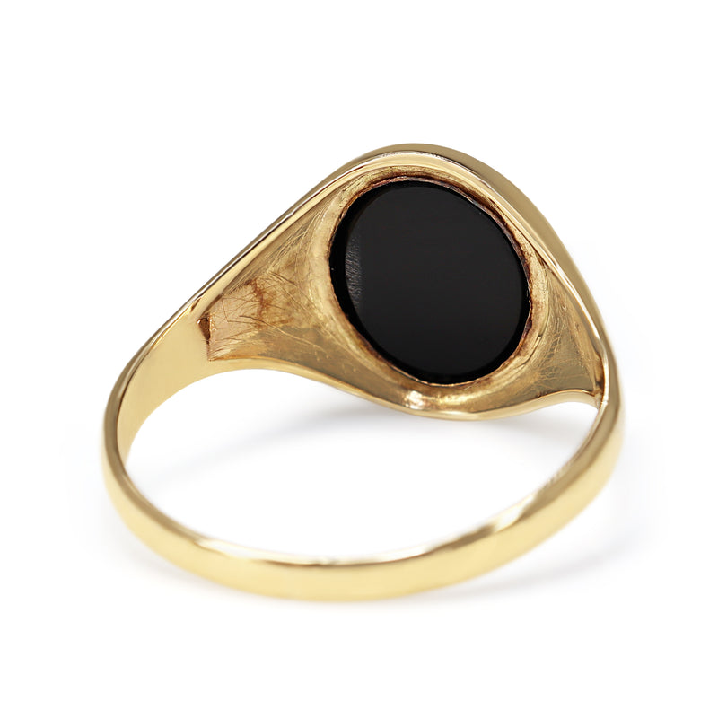 9ct Yellow Gold Antique Oval Onyx Signet Ring