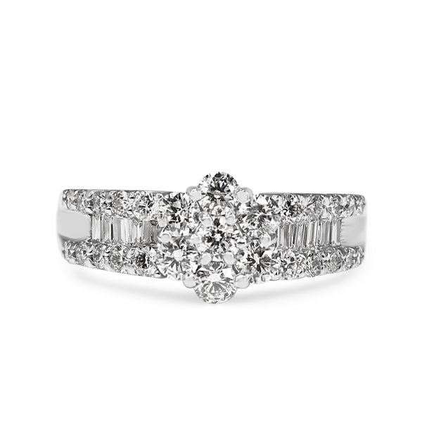 Platinum Diamond Daisy Cluster Ring