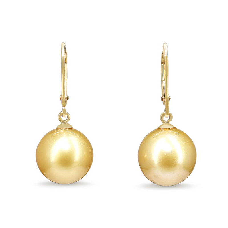 9ct Yellow Gold Golden South Sea 11mm Pearl Earrings