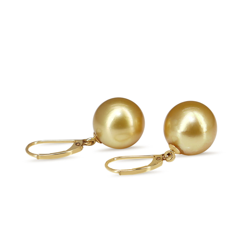 9ct Yellow Gold Golden South Sea 11mm Pearl Earrings