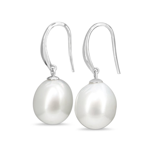 18ct White Gold 12mm South Sea Pearl Earrings