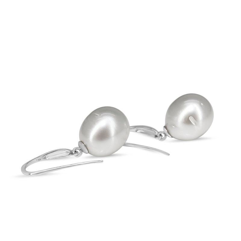 18ct White Gold 12mm South Sea Pearl Earrings