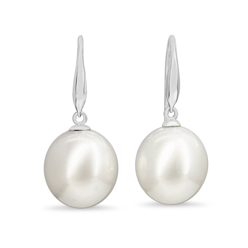 9ct White Gold 13mm South Sea Pearl Earrings