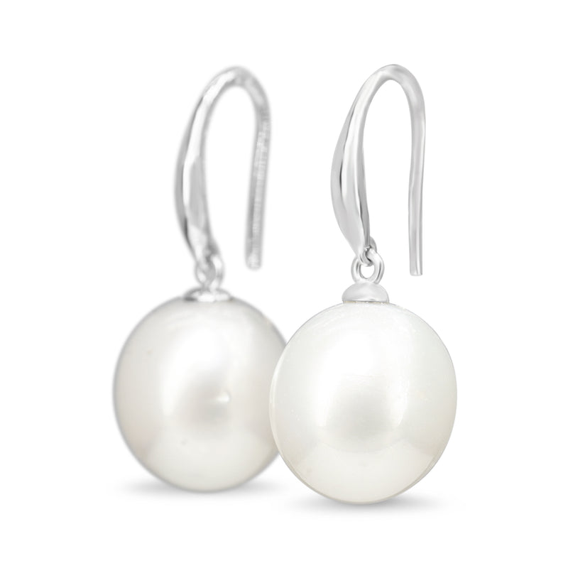 9ct White Gold 13mm South Sea Pearl Earrings