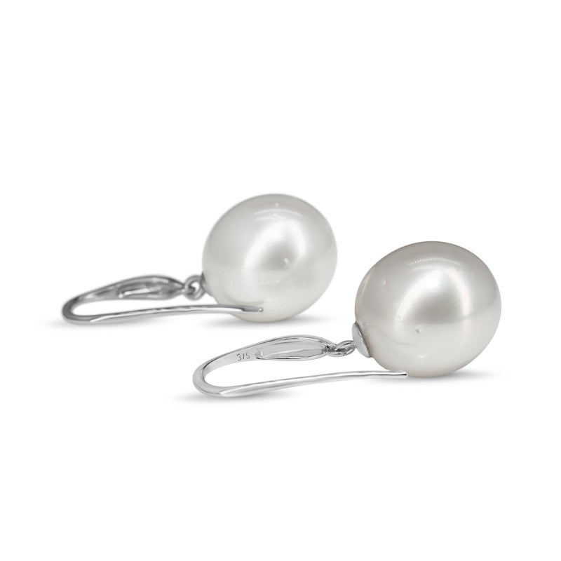 9ct White Gold 13mm South Sea Pearl Earrings