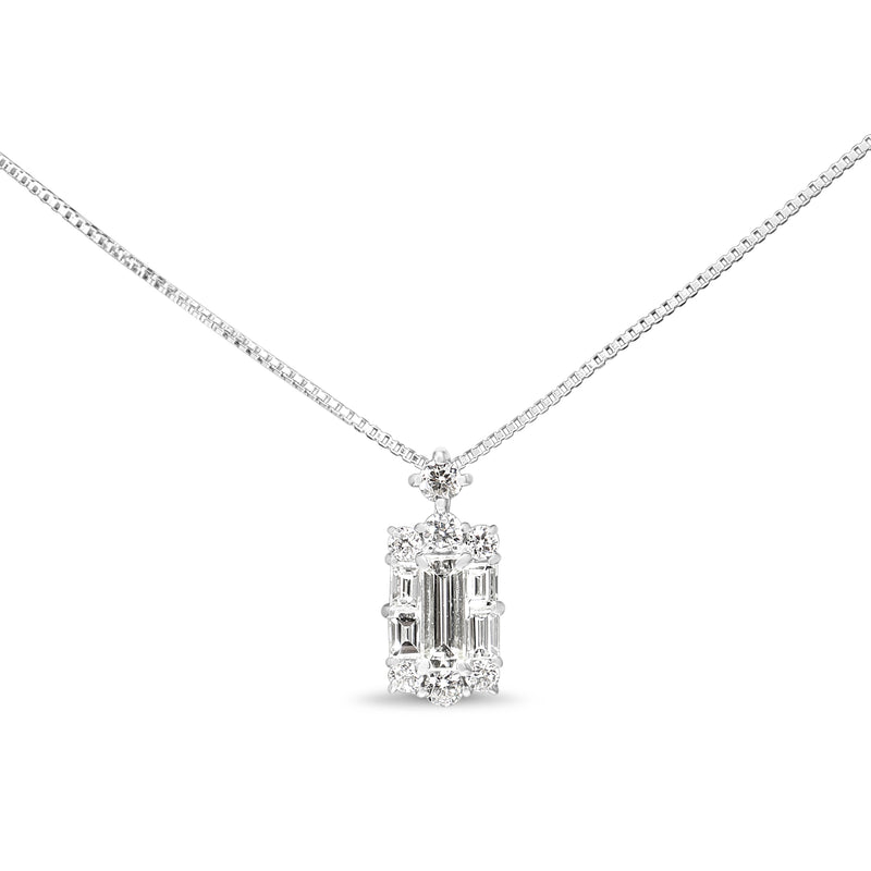 Platinum Baguette Diamond Necklace