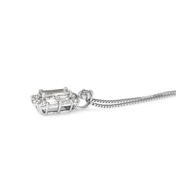 Platinum Baguette Diamond Necklace