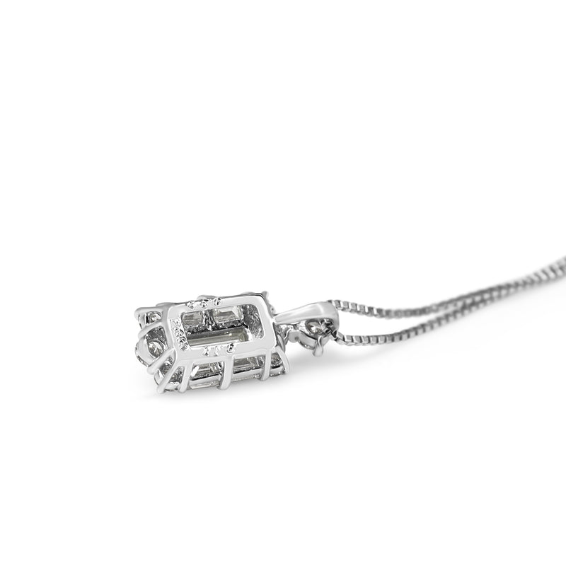 Platinum Baguette Diamond Necklace