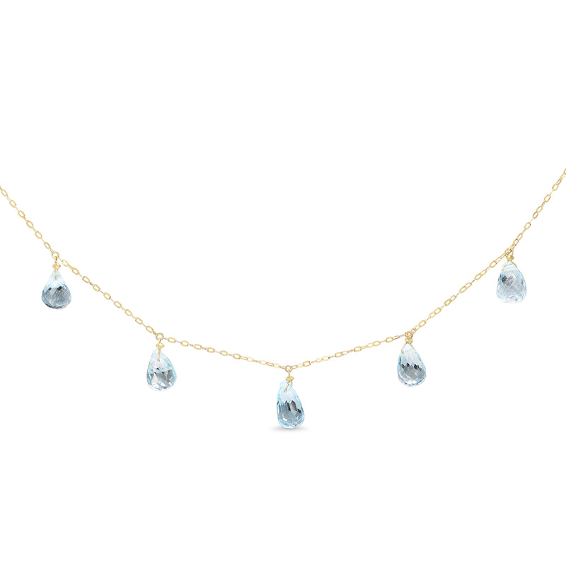 18ct Yellow Gold Topaz Briolette Necklace