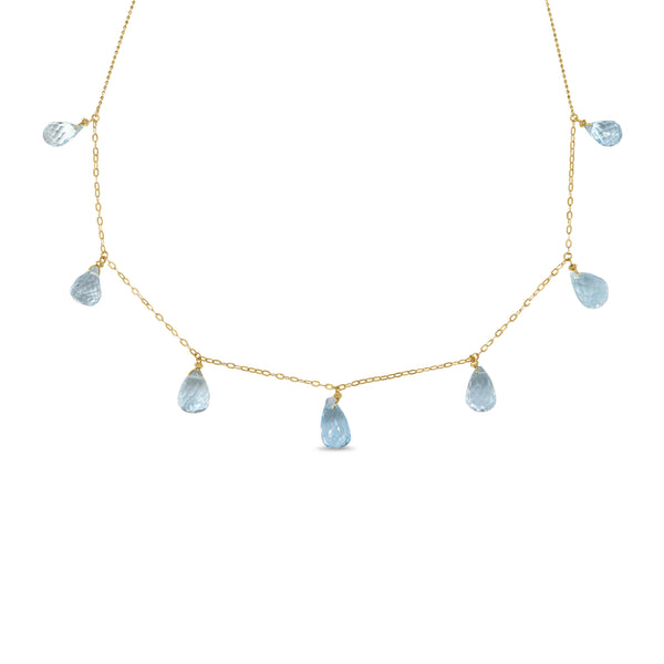 18ct Yellow Gold Topaz Briolette Necklace