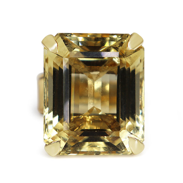 18ct Yellow Gold Vintage Citrine Cocktail Ring