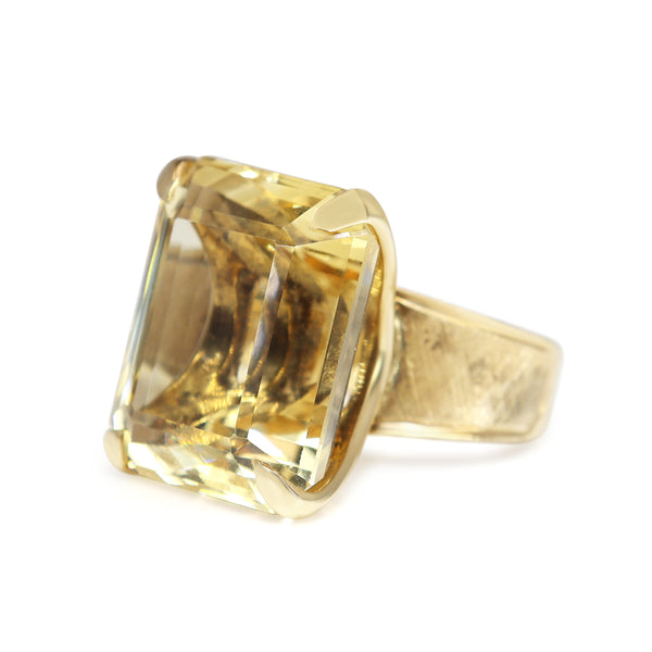 18ct Yellow Gold Vintage Citrine Cocktail Ring