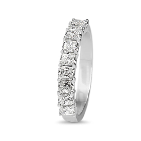 Platinum Radiant Cut Diamond Band Ring