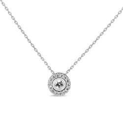 Platinum Diamond Halo Necklace