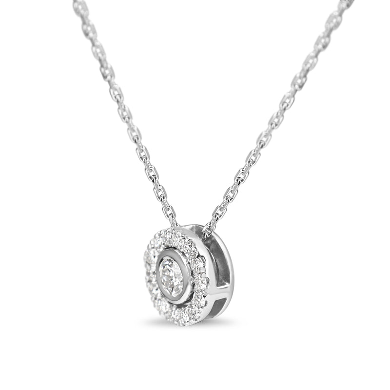 Platinum Diamond Halo Necklace