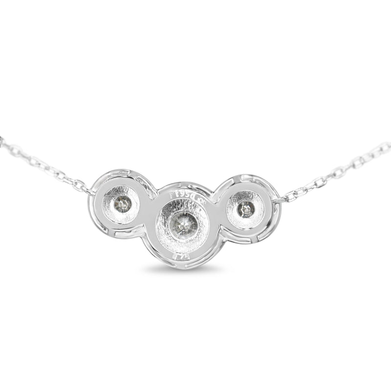 Platinum Triple Diamond Halo Necklace