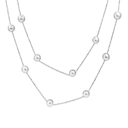 Platinum and Akoya Pearl Necklace