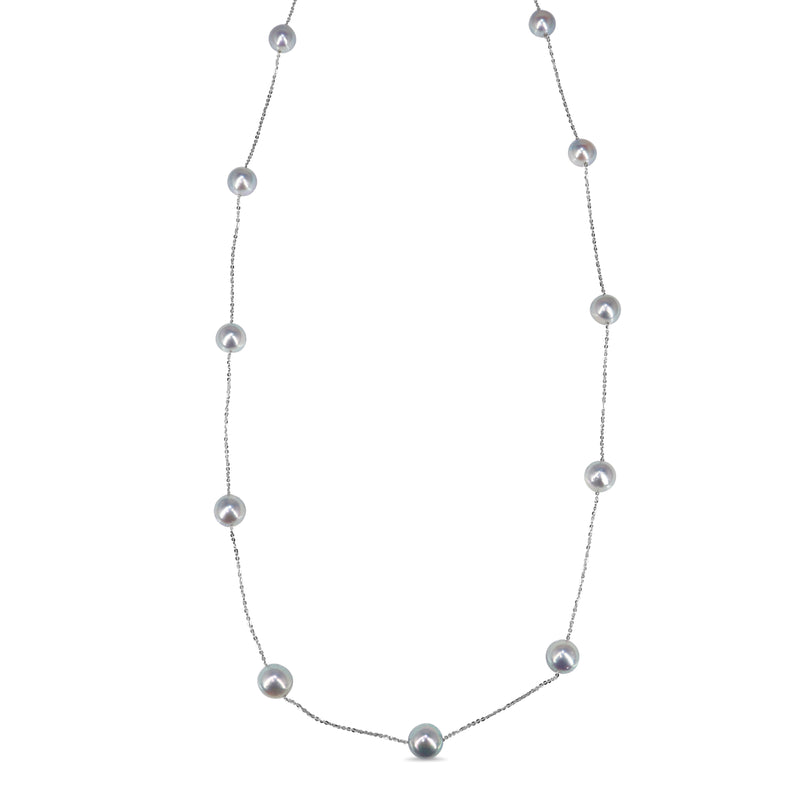 Platinum and Akoya Pearl Necklace