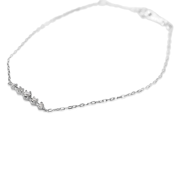 Platinum Diamond 5 Stone Bracelet