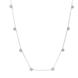 Platinum Diamond Cluster Chain Necklace