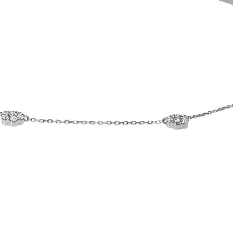 Platinum Diamond Cluster Chain Necklace