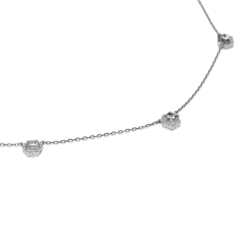 Platinum Diamond Cluster Chain Necklace