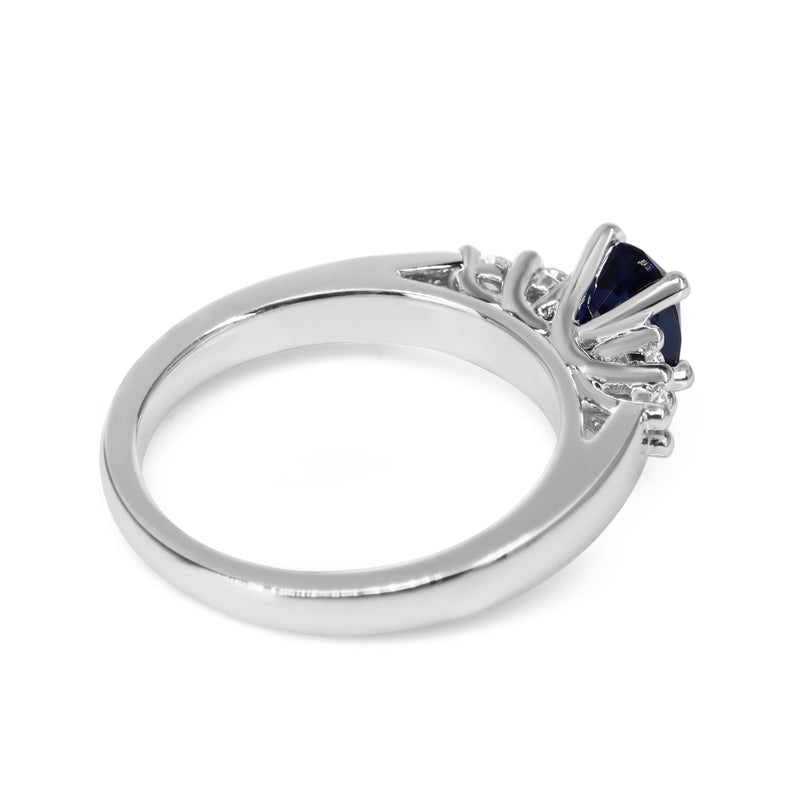 Platinum Sapphire and Diamond 5 Stone Ring