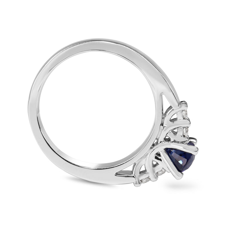 Platinum Sapphire and Diamond 5 Stone Ring