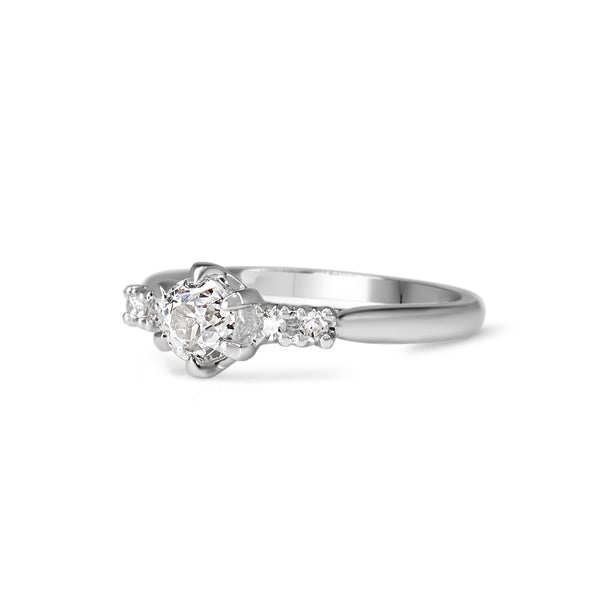 Platinum Old Cut 5 Stone Diamond Ring