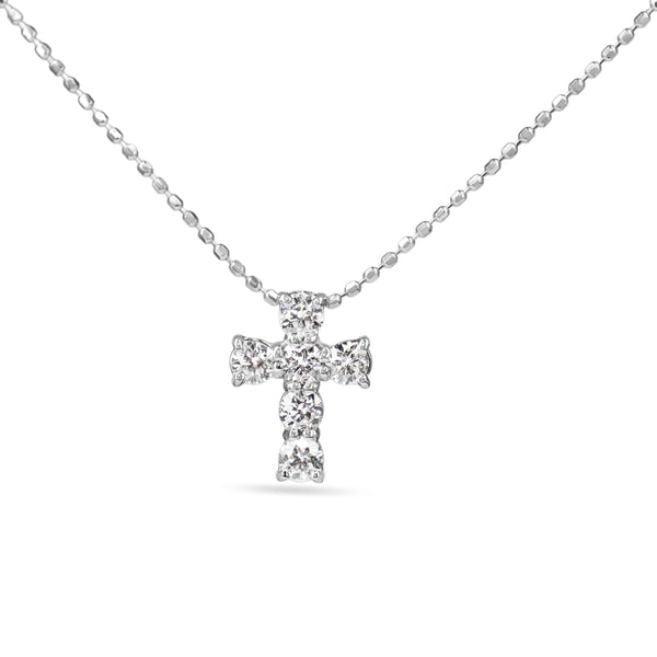 18ct White Gold Diamond Cross Necklace