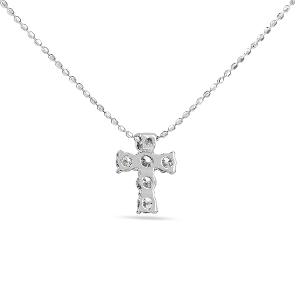 18ct White Gold Diamond Cross Necklace