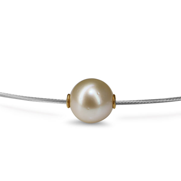 18ct White Gold 13mm South Sea Pearl on Wire Necklace