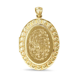 9ct Yellow Gold Large Etched Locket