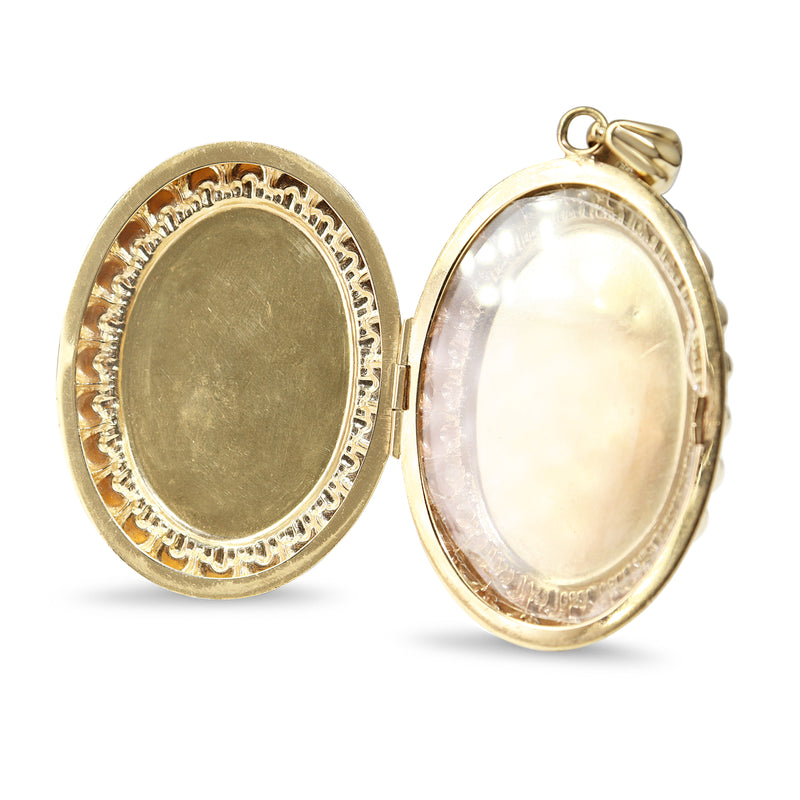 9ct Yellow Gold Large Etched Locket