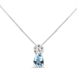 Platinum Aquamarine and Diamond Necklace