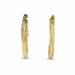 9ct Yellow Gold Twist Hoop Earrings