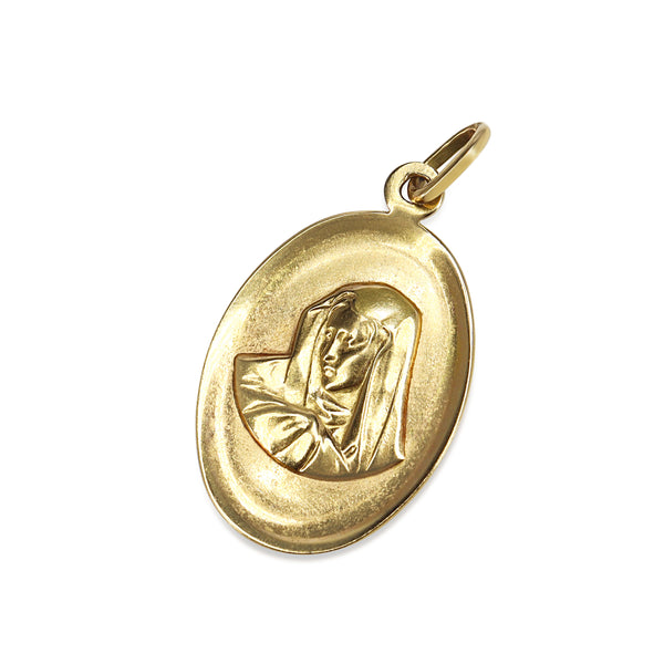 18ct Yellow Gold Madonna Virgin Mary Pendant