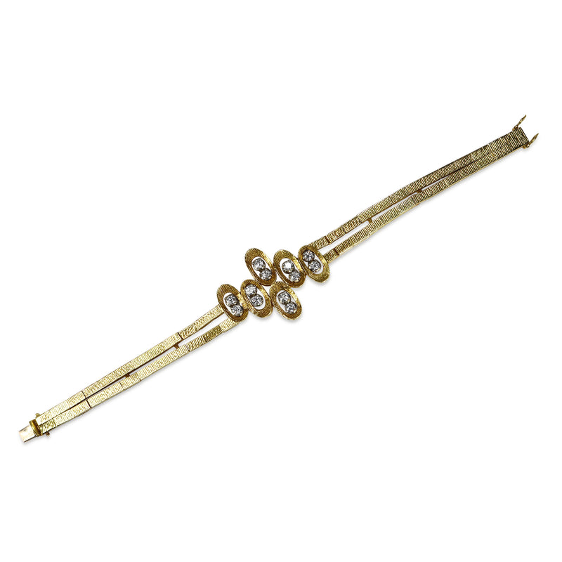 18ct Yellow Gold Fancy Link Diamond Bracelet