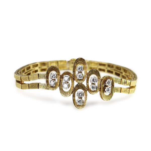 18ct Yellow Gold Fancy Link Diamond Bracelet