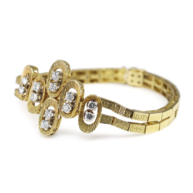 18ct Yellow Gold Fancy Link Diamond Bracelet