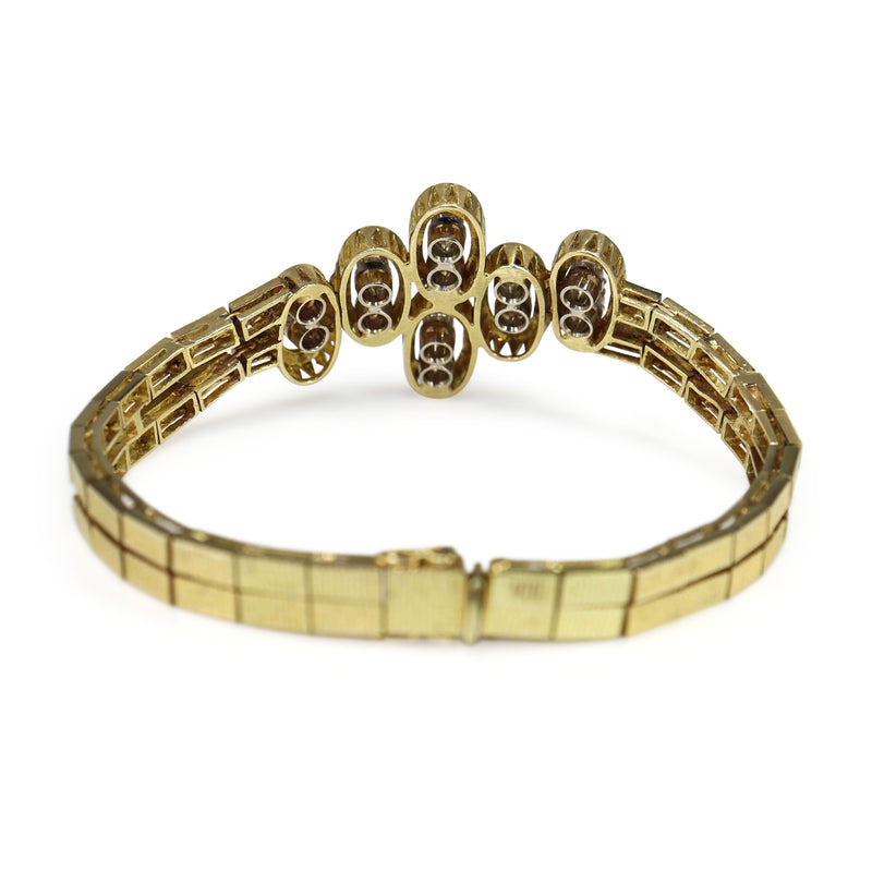 18ct Yellow Gold Fancy Link Diamond Bracelet