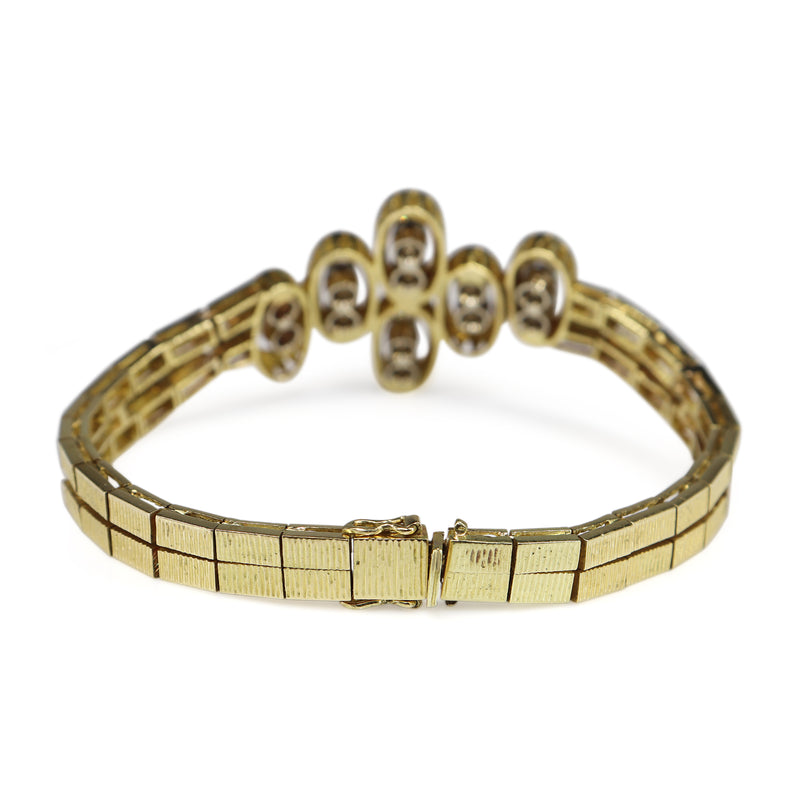 18ct Yellow Gold Fancy Link Diamond Bracelet