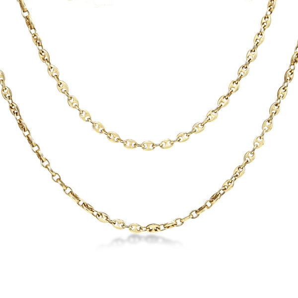 18ct Yellow Gold Fancy Gucci Mariner Link Chain Necklace