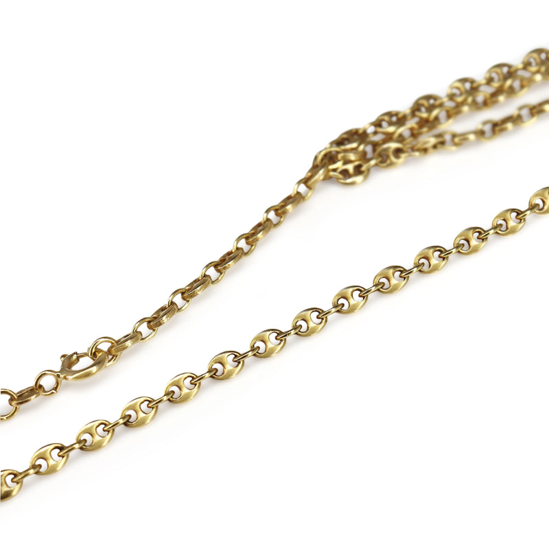 18ct Yellow Gold Fancy Gucci Mariner Link Chain Necklace