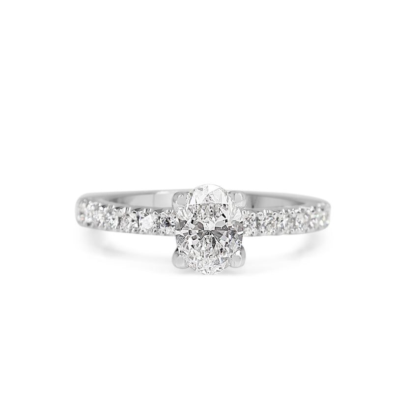 Platinum Oval Diamond Solitaire Ring