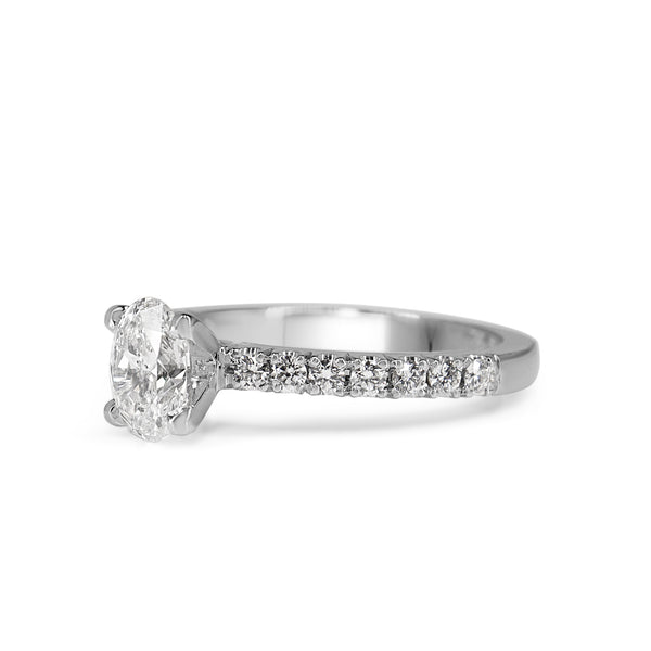 Platinum Oval Diamond Solitaire Ring