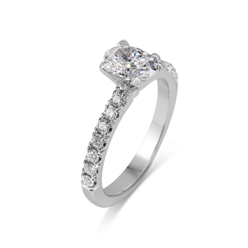 Platinum Oval Diamond Solitaire Ring