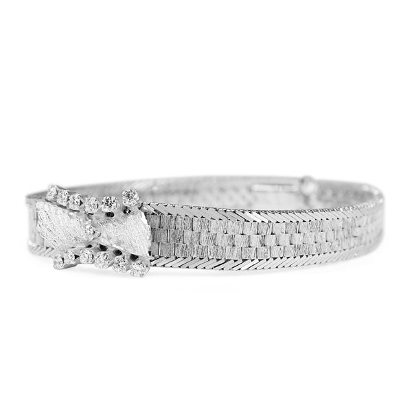 18ct White Gold Diamond Mesh Style Bracelet