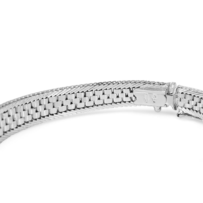 18ct White Gold Diamond Mesh Style Bracelet