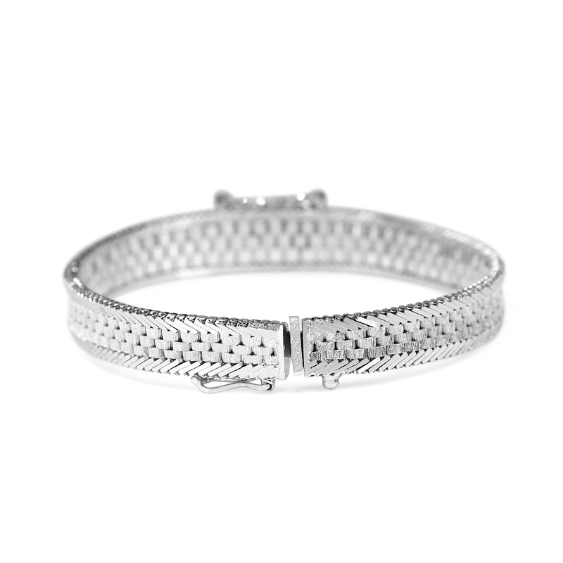 18ct White Gold Diamond Mesh Style Bracelet